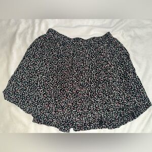 American Eagle Black Flowery Skirt Size XS